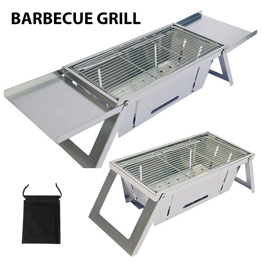 Stainless Steel Folding Barbecue Grill For Home And Outdoor