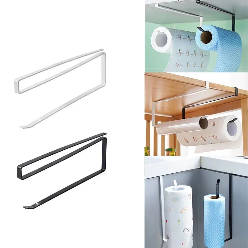 Paper Roll Holder Towel Rack Cling Film Storage Rack Bathroom