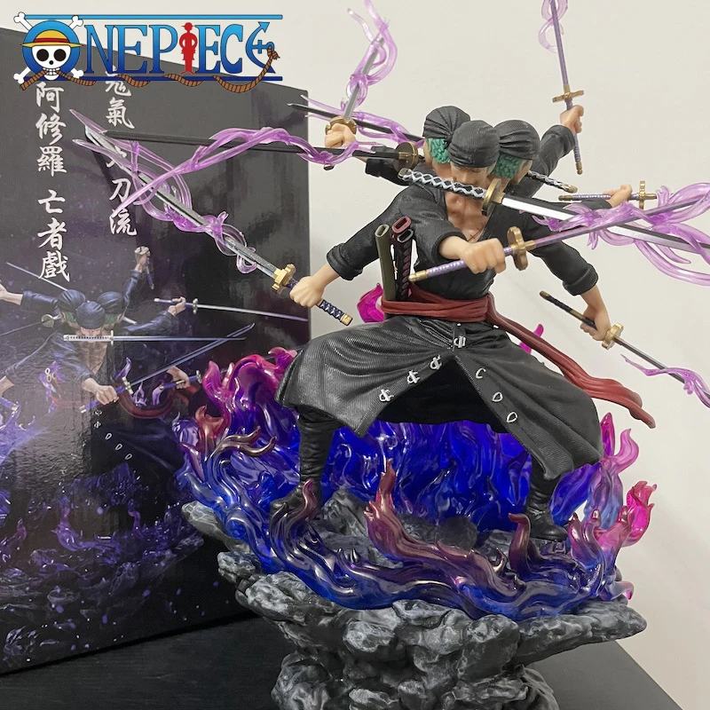 Anime One Piece 40cm Zoro Figure Wano Onigashima 9 Swords Style