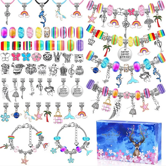 112 Pieces Metal Accessory Charm Rhinestone Rainbow Glass Beads