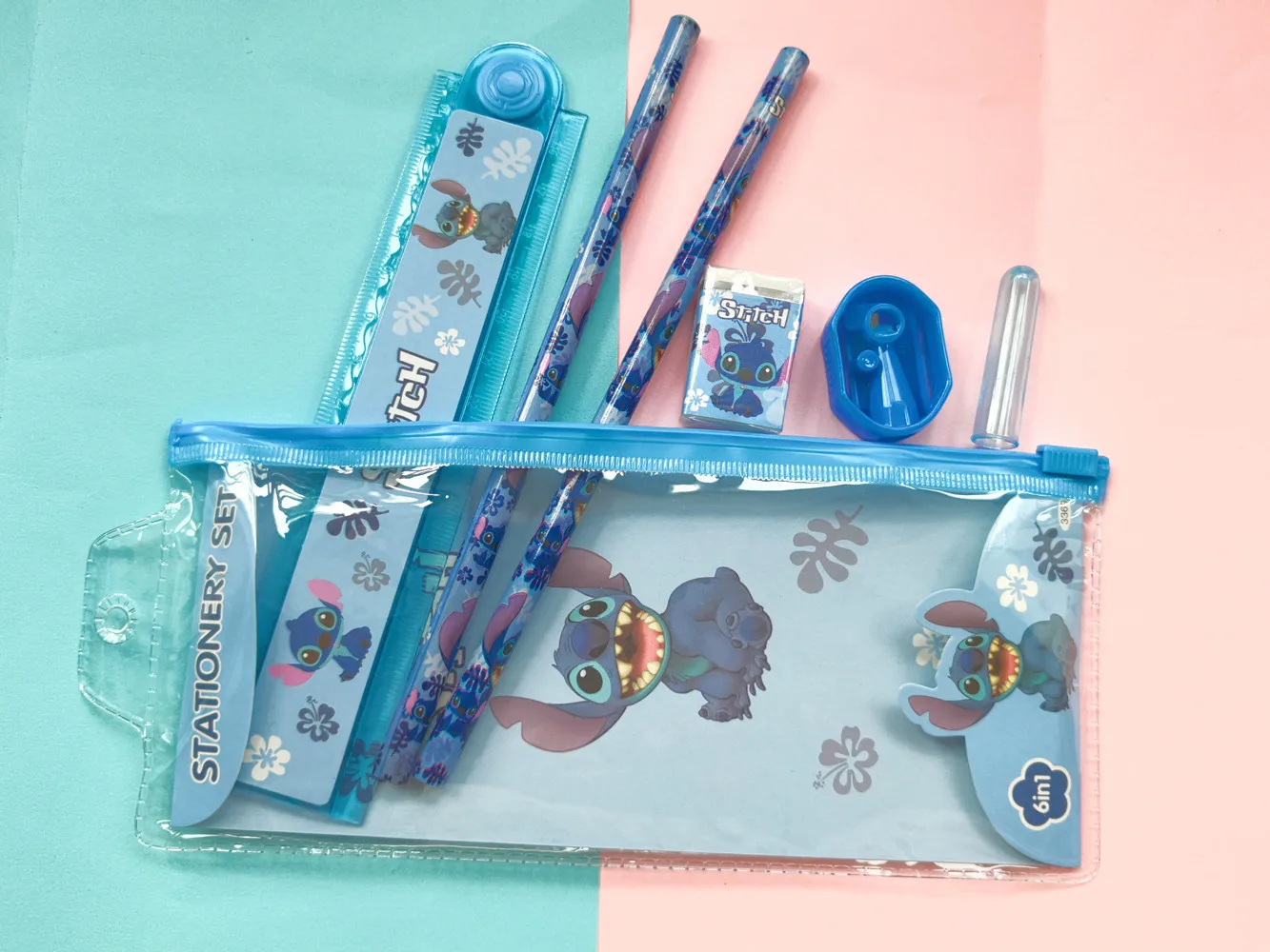 7pcs/Set Disney stitch DIY Stationery Bags