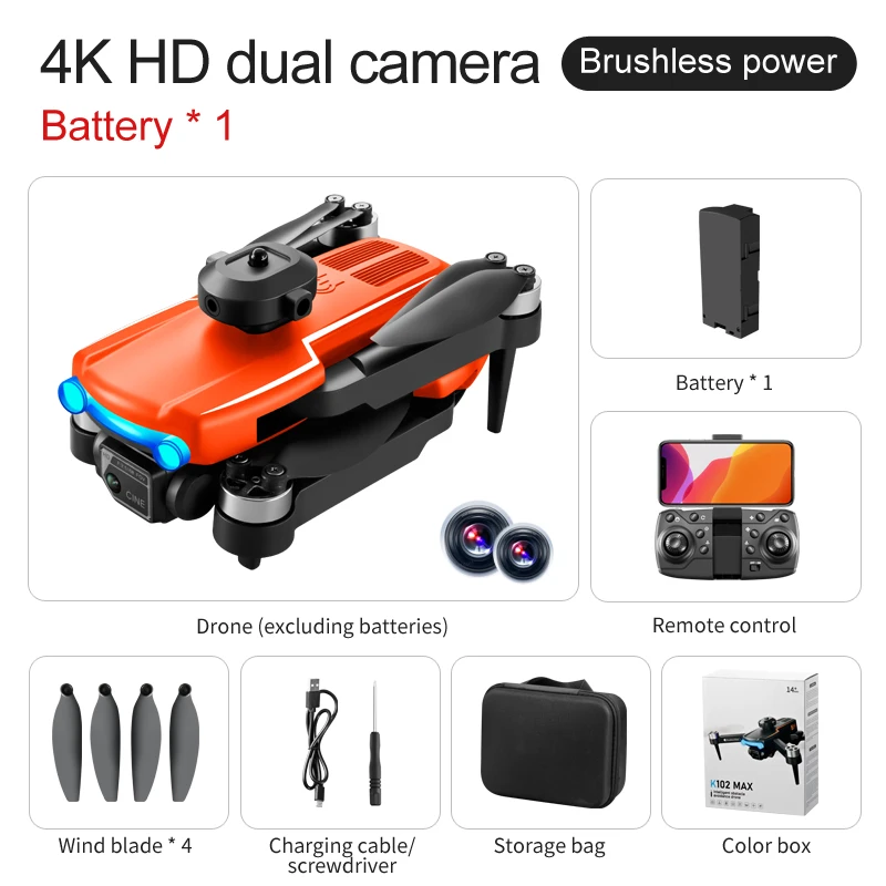 KBDFA K102 Pro Mini Drone 4K HD Camera Optical Flow