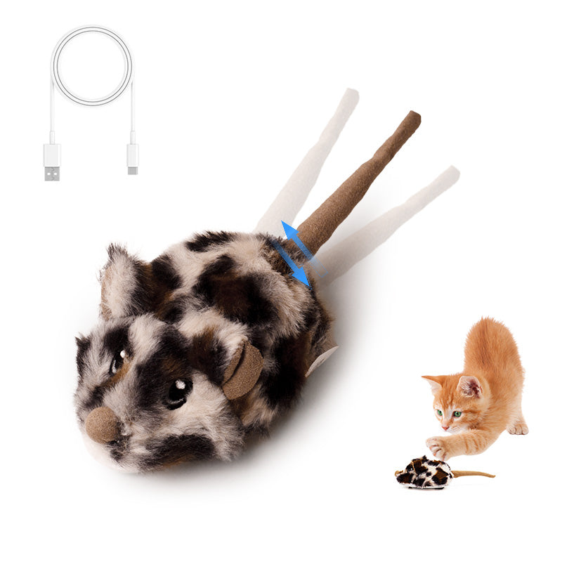 Rechargeable Motion Mouse Cat Toy for Kitten Mouse Sound Moving Mouse