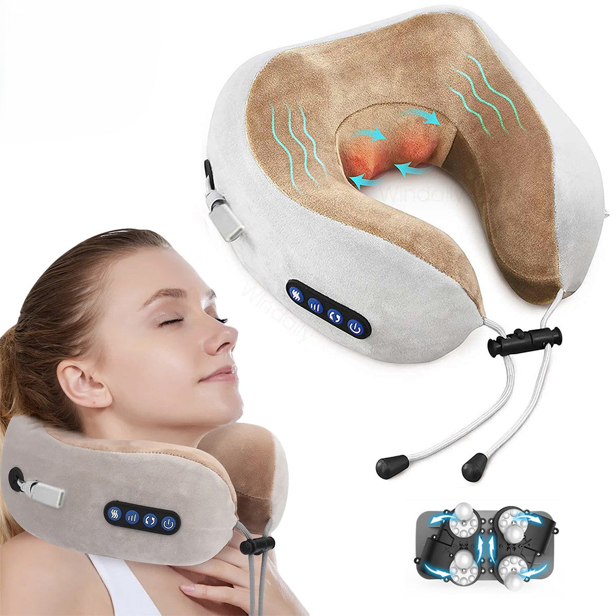Portable U-Shape Neck Pillow Massage Machine