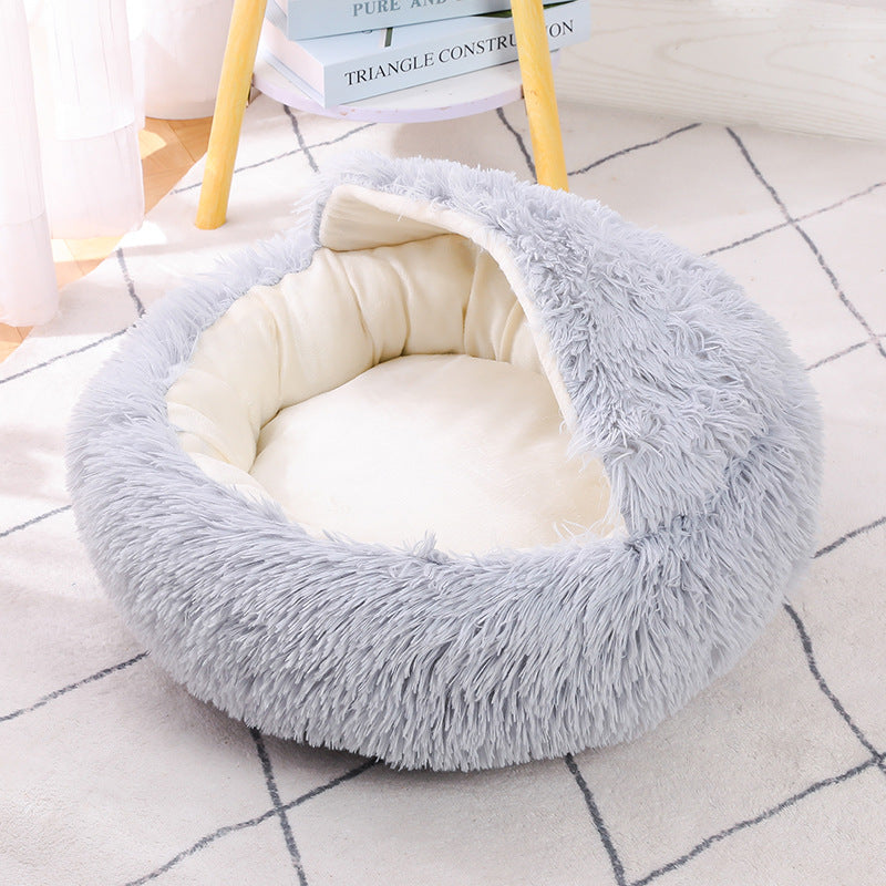 Winter warm shell semi-enclosed cat litter pet cat bed semi-enclosed