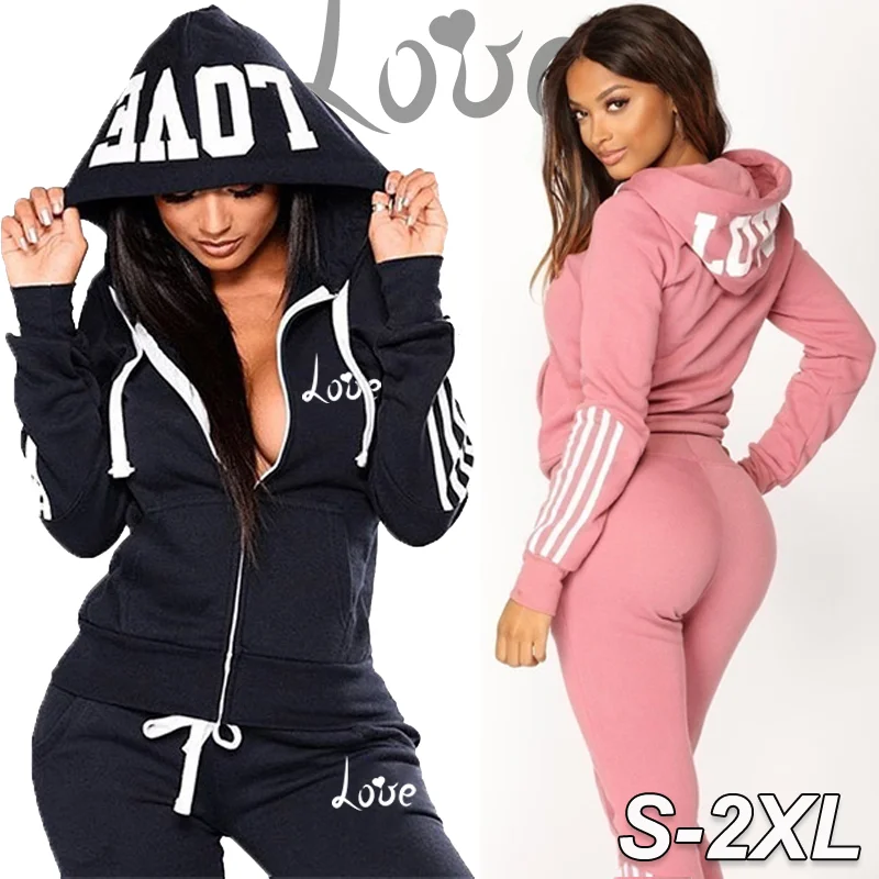 Fashion Women LOVE Letter Print Track Suits Sports