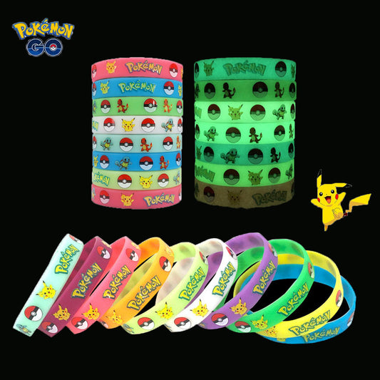 Pokemon Pikachu Figures Glow Silicone Bracelet Anime Toys
