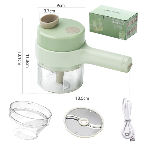 4In1 Electric Vegetable Cutter Set Handheld Wireless