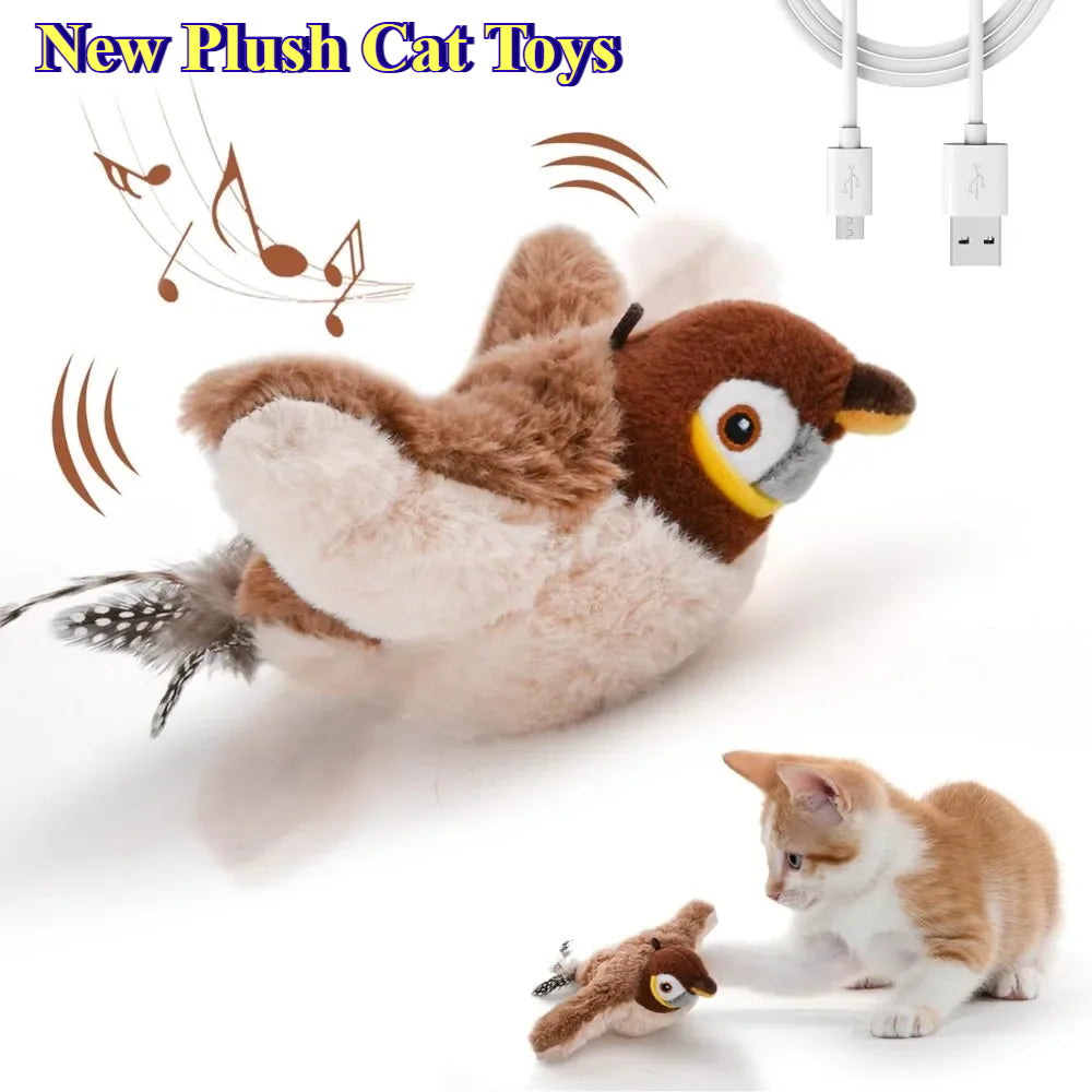 Hot Cat Interactive Toys Catnip Electric Pat Bird
