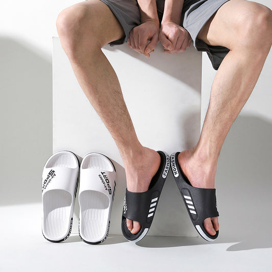 Fashion Men's Slippers PVC Soft Sole Non-slip Slides
