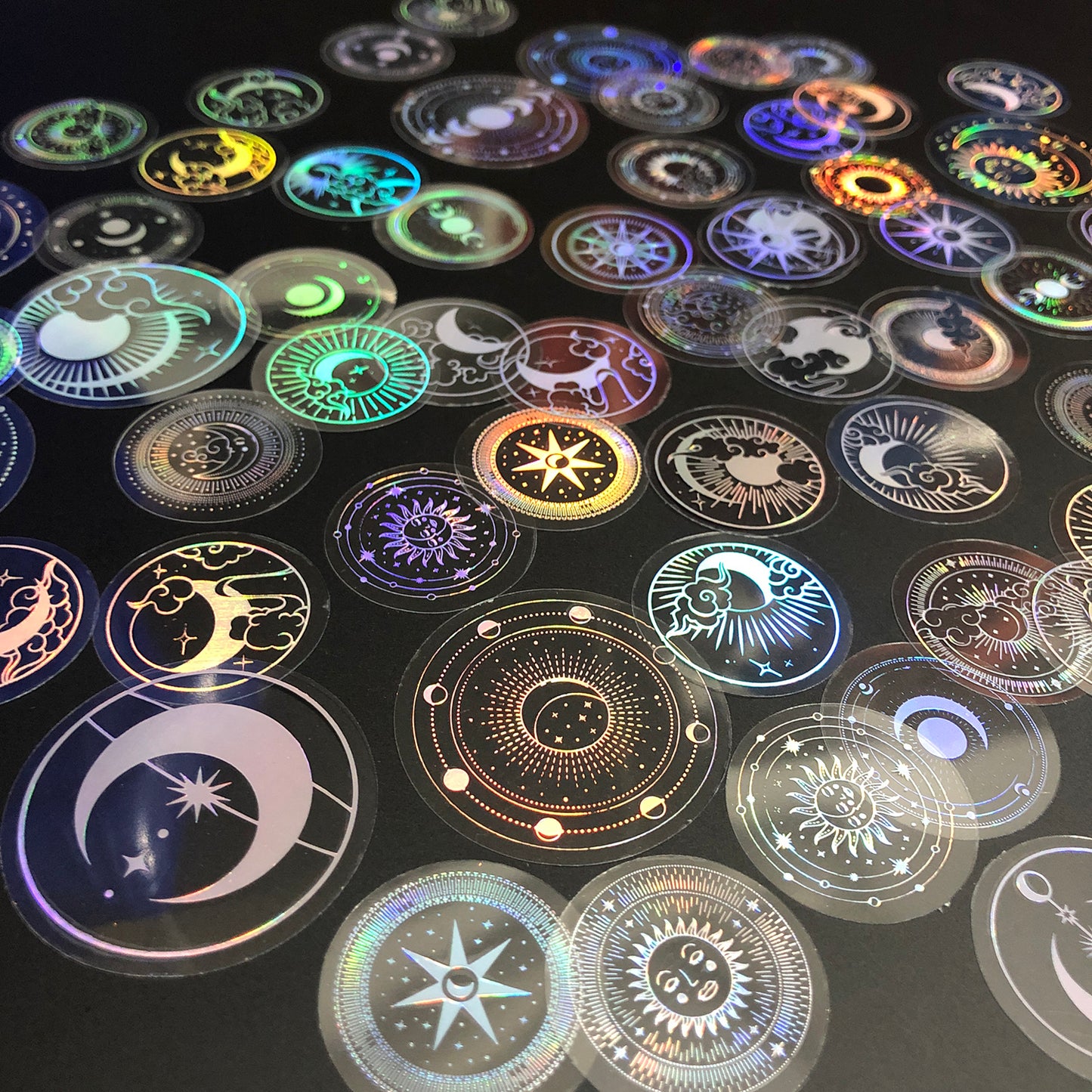 PET Adhesive Stickers Waterproof Transparent Laser Silver Stickers