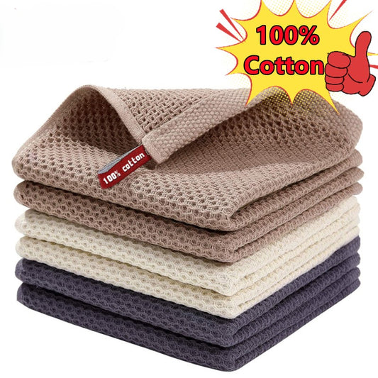 Cotton Dishcloth Ultra Soft Absorbent Kitchen Towel Household Cleaning