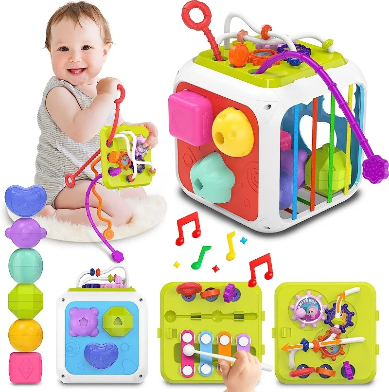 7 in 1 Baby Toys 0 6 12 Months Sensory Shape Sorter Toys