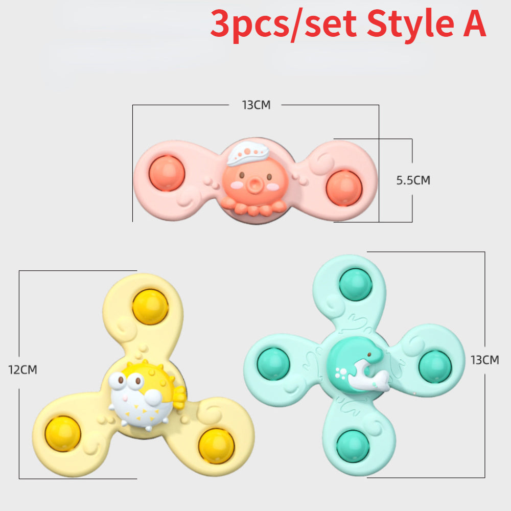 3pcs Child's Bathroom Bath Toys Fingertip Fun Spinning