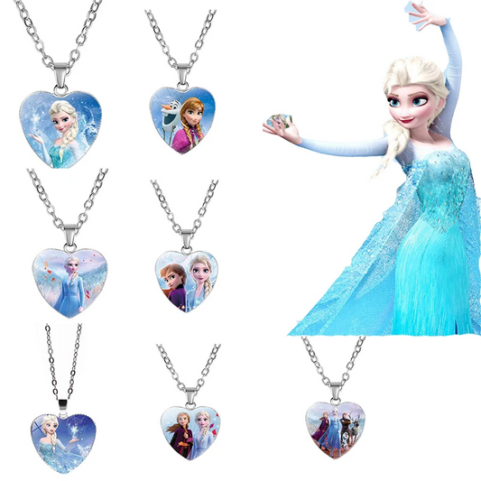 Disney Frozen Princess Necklace Children's Anime Figures