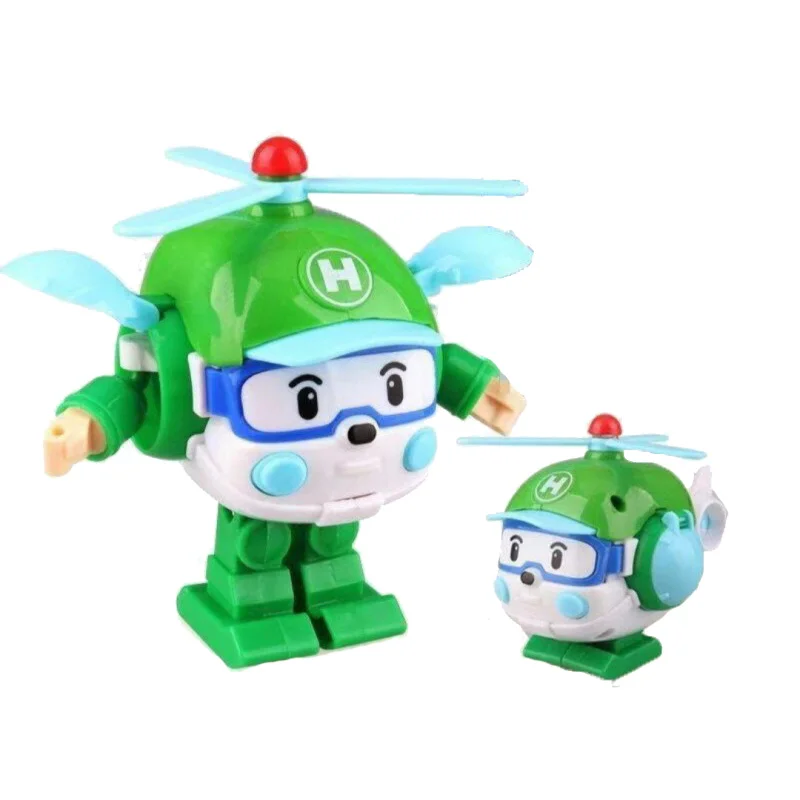 Poli children's car set robot toy