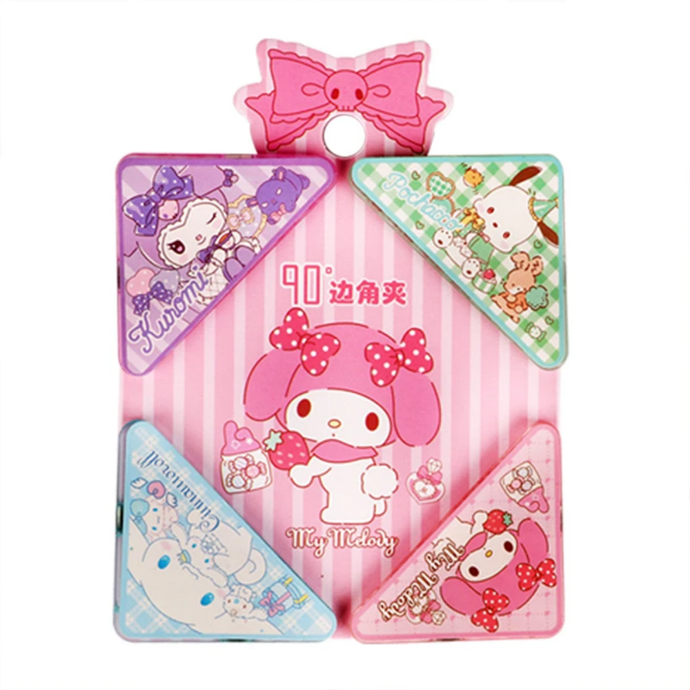 4Pcs Kawaii Sanrio Triangle Clip Creative Corner Clip