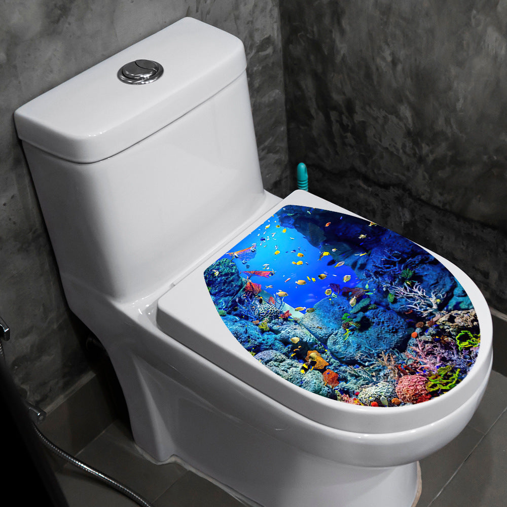 SeaWorld Toilet Lid cWall with Self-adhesive Bathroom