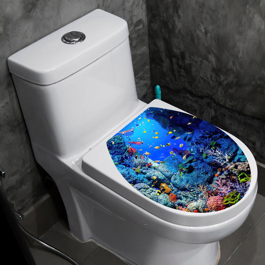 SeaWorld Toilet Lid cWall with Self-adhesive Bathroom