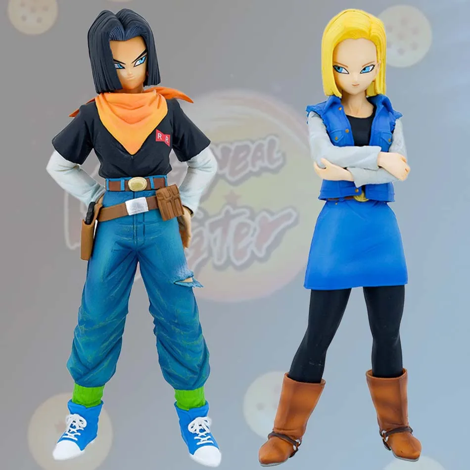 23CM Anime Dragon Ball Z Android 17 18 Figure Android 18 PVC Action Figures