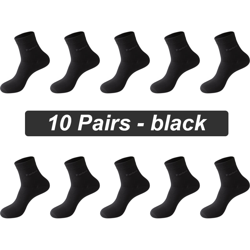 10Pairs Bamboo Fiber Socks Men Casual Business