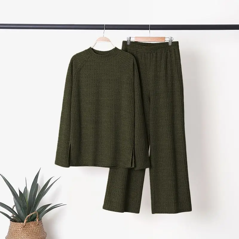 Women Casual Solid Tracksuit  Vintage Loose Matching Sets