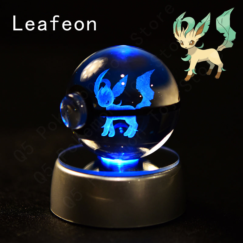 Pokémon 3D Crystal Ball Pikachu Ginger Mew Metso Figurines Lamp