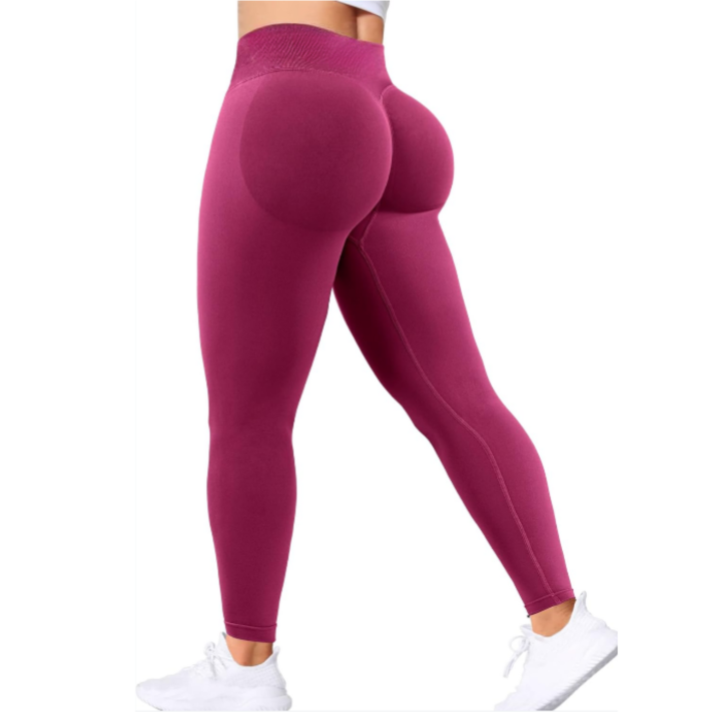 Seamless Women Solid Waist Yoga Pants Three-section Waist