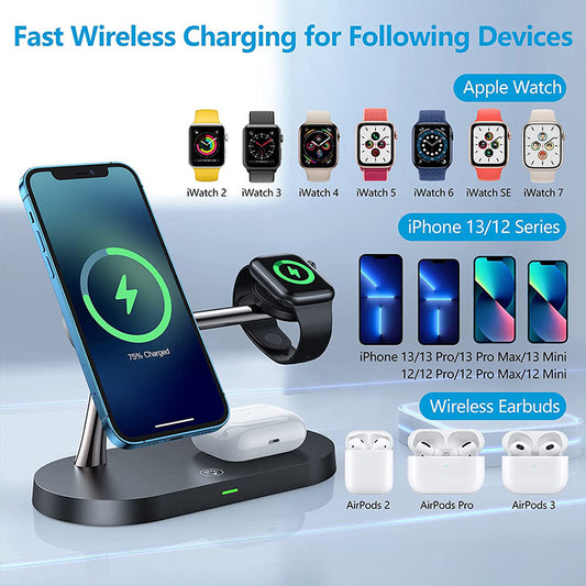 3 in 1 Wireless Charger Stand For iPhone 12 13 14 15 16 Fast Charging