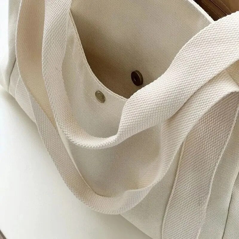 Canvas Women's Bag Large Capacity Multiple Outer Pocket zipper