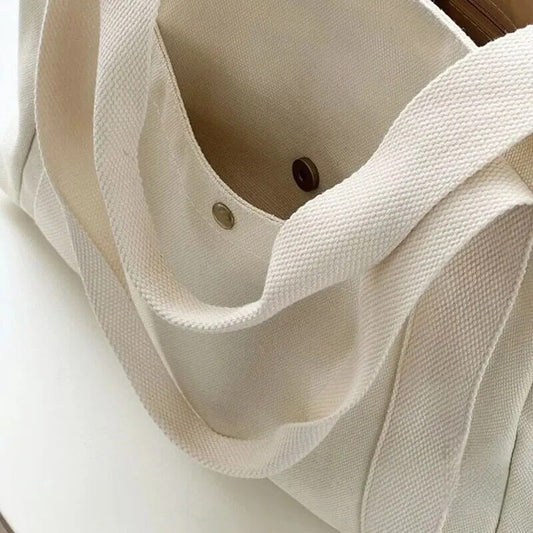 Canvas Women's Bag Large Capacity Multiple Outer Pocket zipper