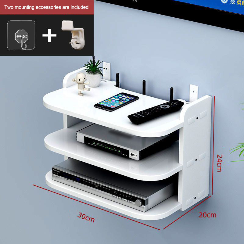 Wifi Hanging Shelf Router Power Strip Multi Outlet TV Set