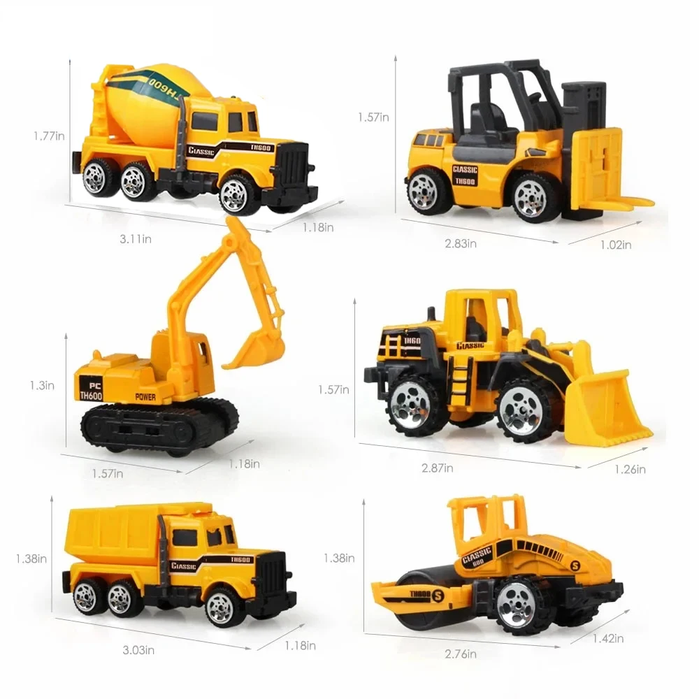 6pcs/set Kid Mini Alloy Toys Car Classic Construction Model