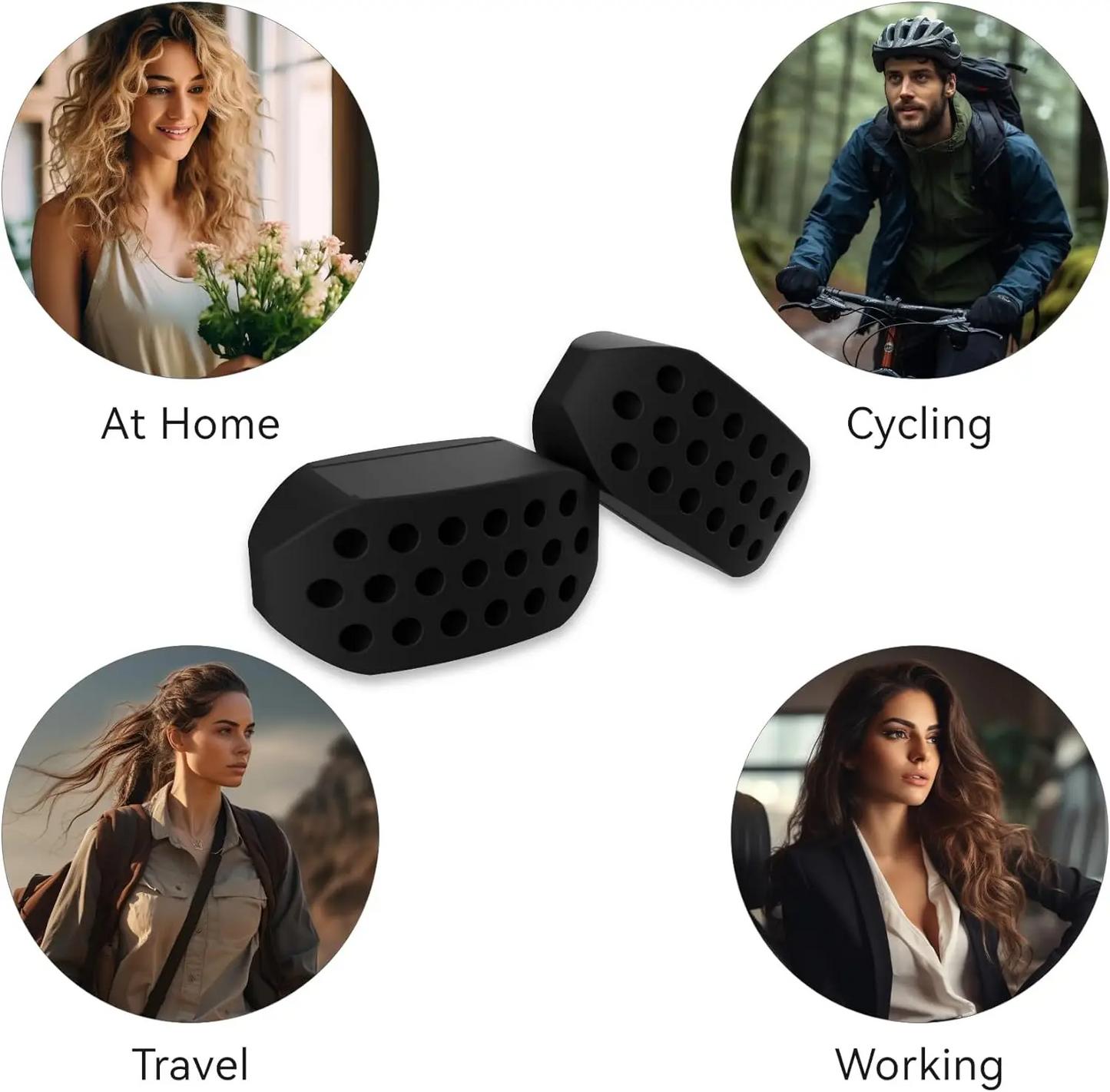 A pair of silicone Jaw Exerciser Tablet