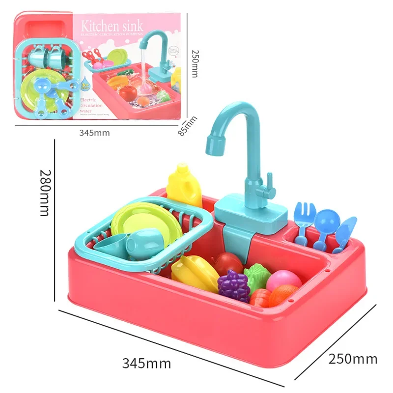 Kitchen Toy Plastic Dish Wash Sink Set