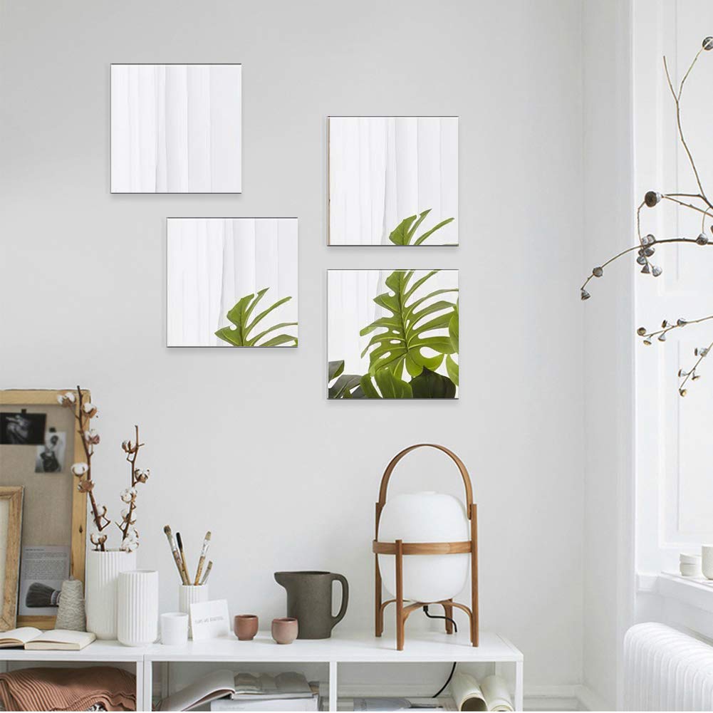 4PCs 3D Mirror Wall Stickers Self-adhesive Mirror Stickers Thicken 2mm Flexible