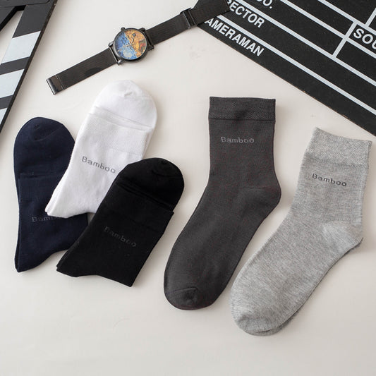 10Pairs Bamboo Fiber Socks Men Casual Business