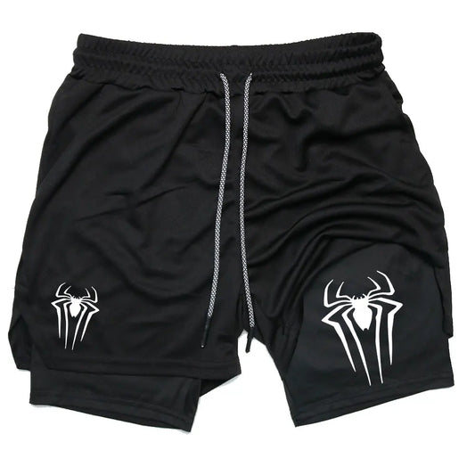 Performance Shorts Men Spider Printed GYM Casual Sports Shorts