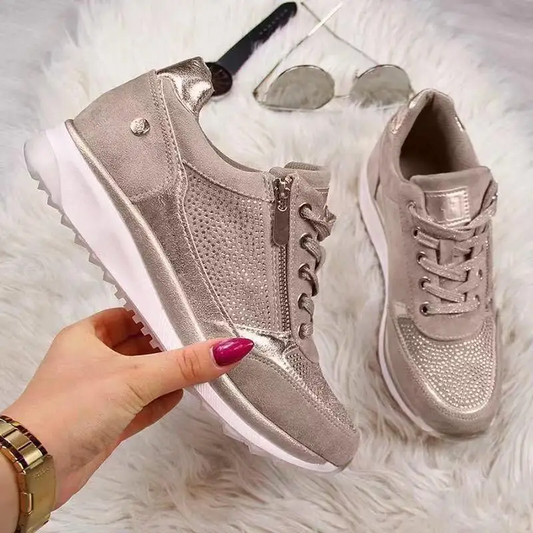 Summer Sneakers Women Solid Color Lace-up Versatile