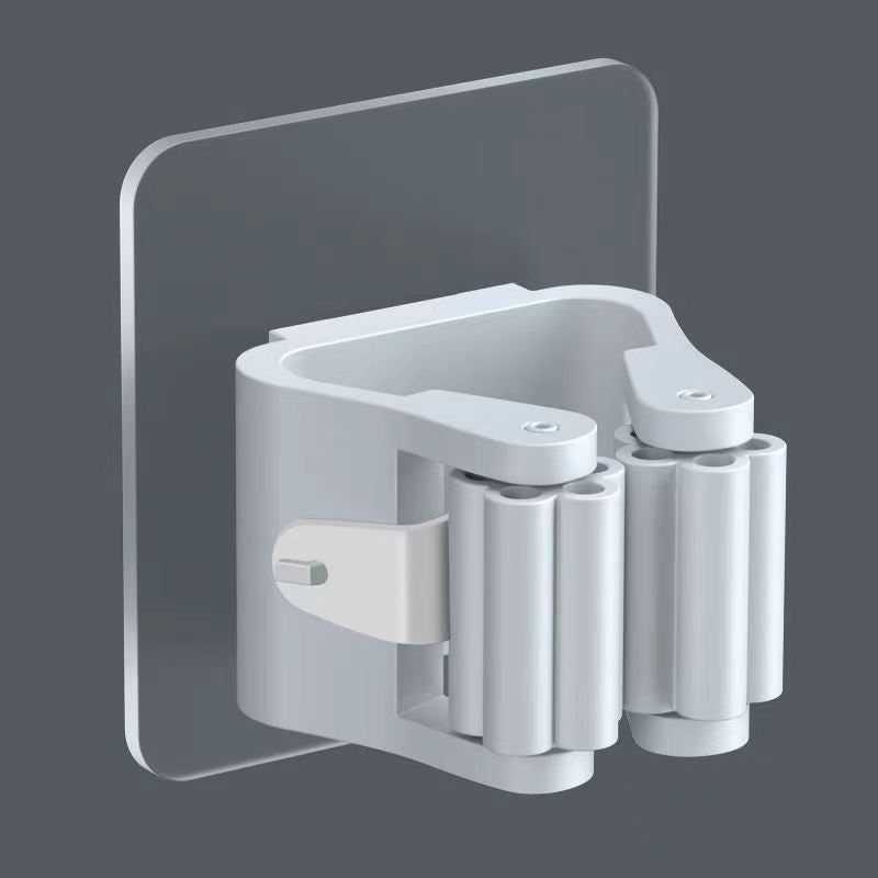 Multi-Purpose Hooks Adhesive Wall Hanging Mop Rack
