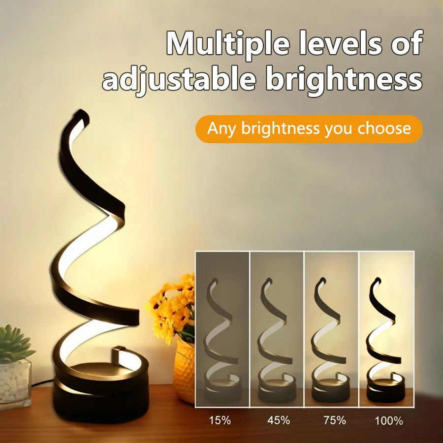 LED Night Light Spiral Table Lamp