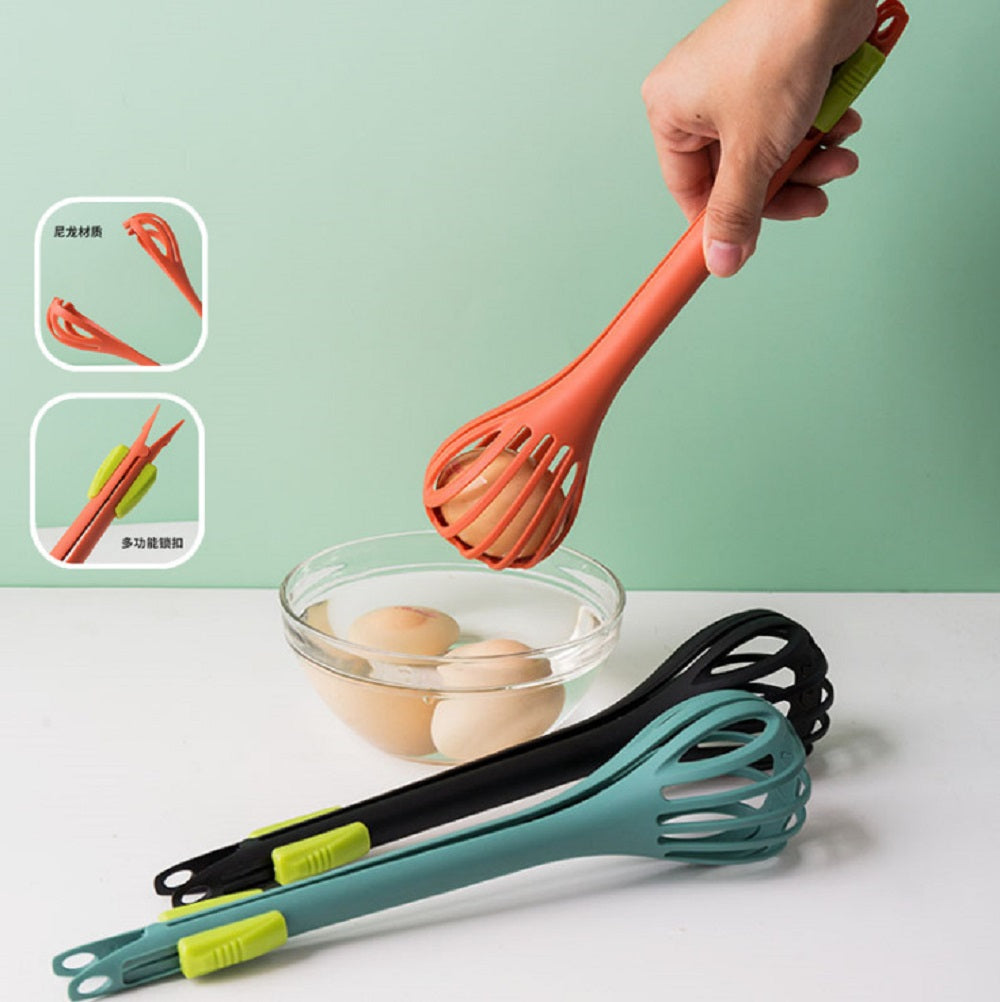 Multifunctional Egg Beater Egg Milk Whisk Pasta Tongs