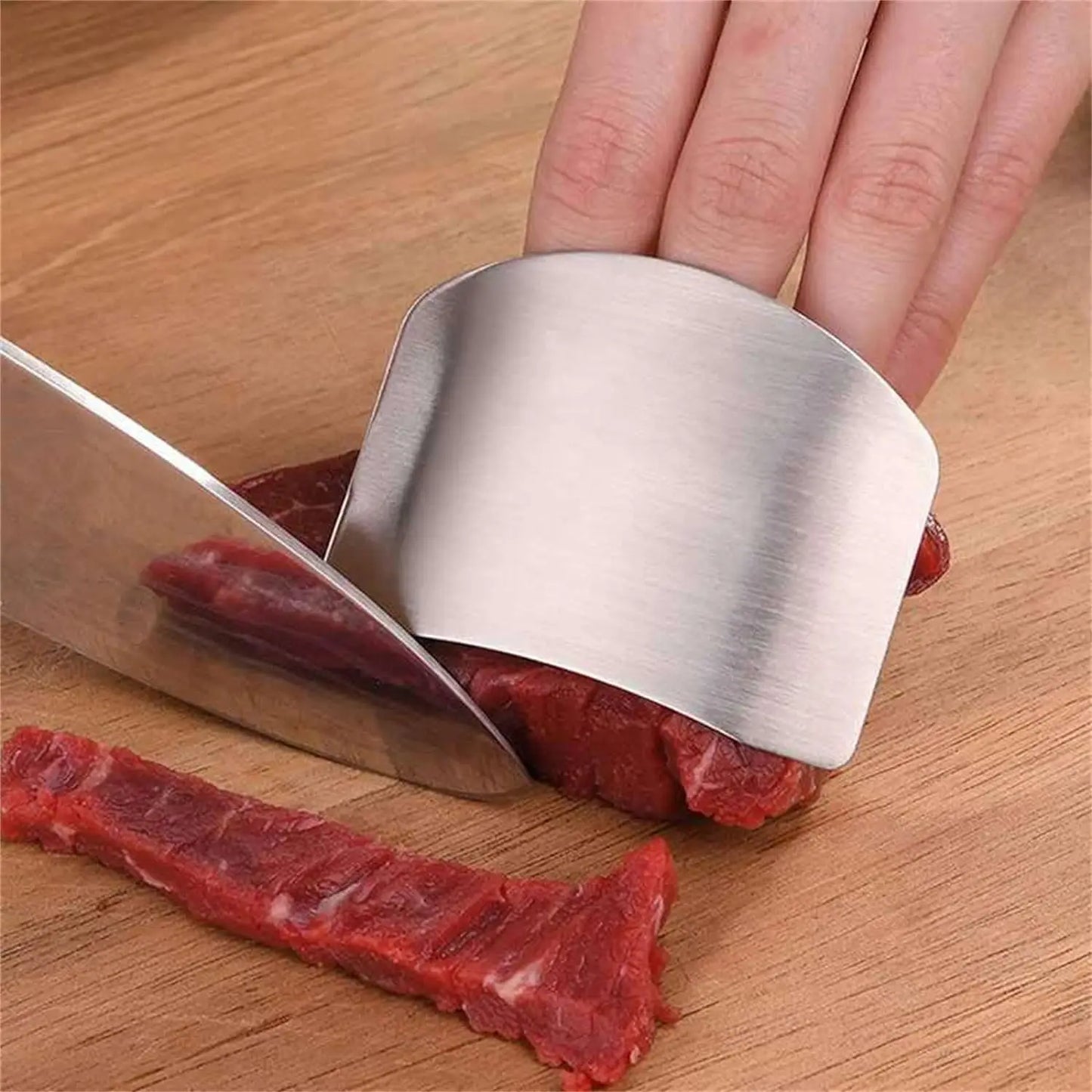 Stainless Steel Finger Guard Cutting Shiel Adjustable Vegetable Cutting Thumb Guard Pack of 2