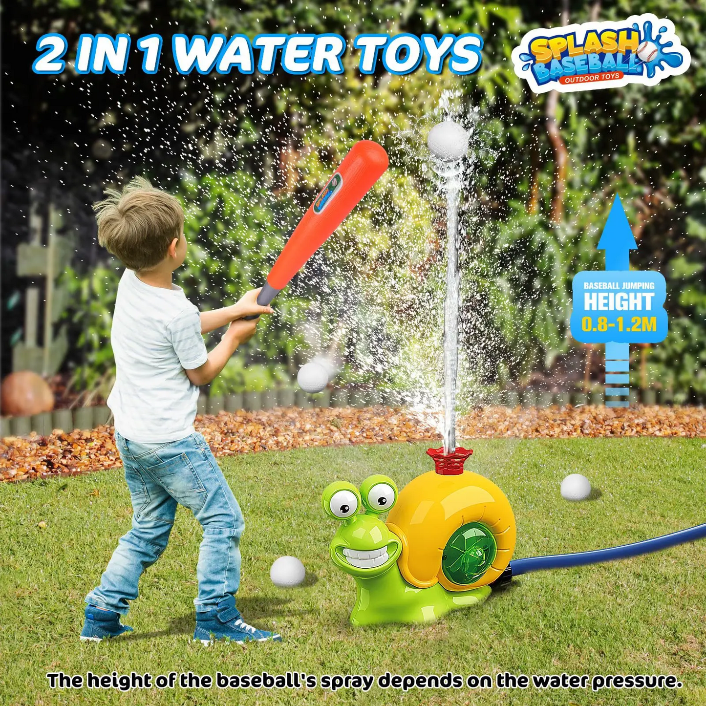 Summer Outdoor Sprinkler Snail with Baseball