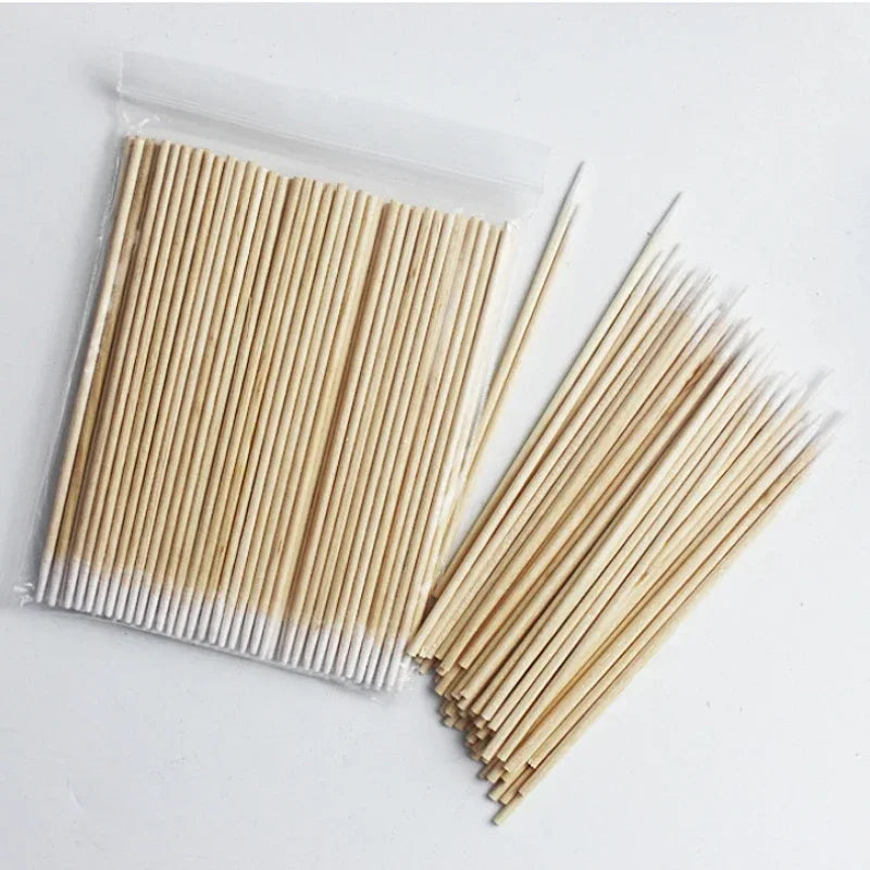 Nails Wood Cotton Swab Clean Sticks