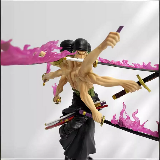 40cm One Piece Swordsman Nine Knives Flow Solon Activity Doll Statue Anime Small Statue PVC Model Doll