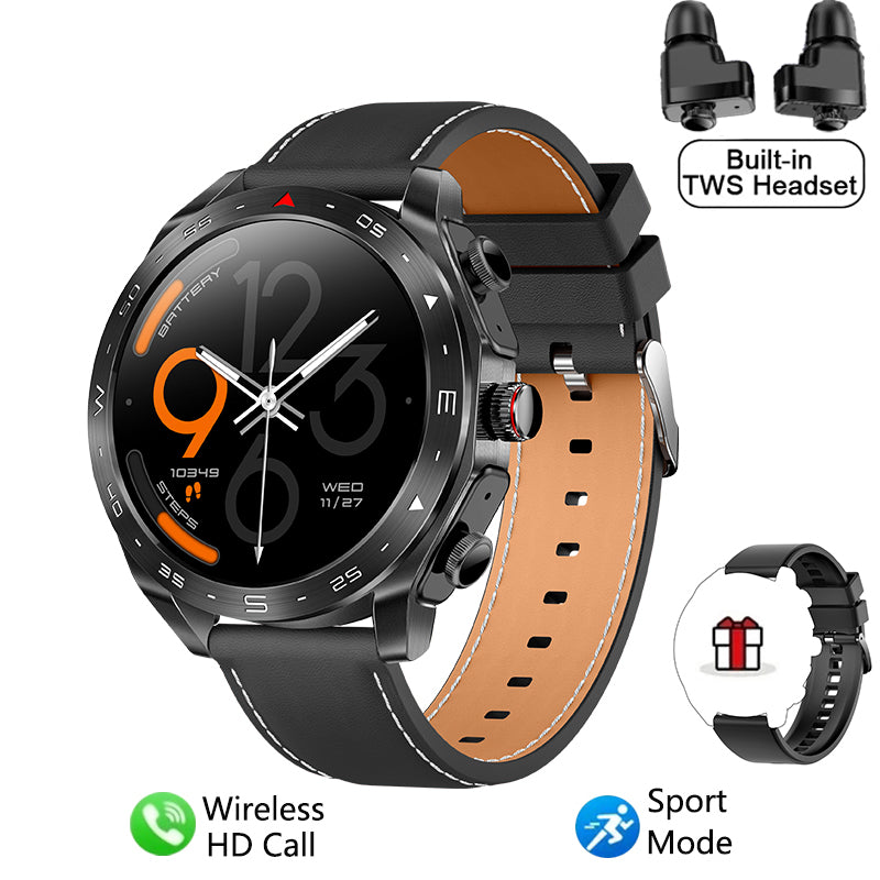New Smart Watch TWS 2-in-1 Bluetooth Earphones HIFI 9D Sound