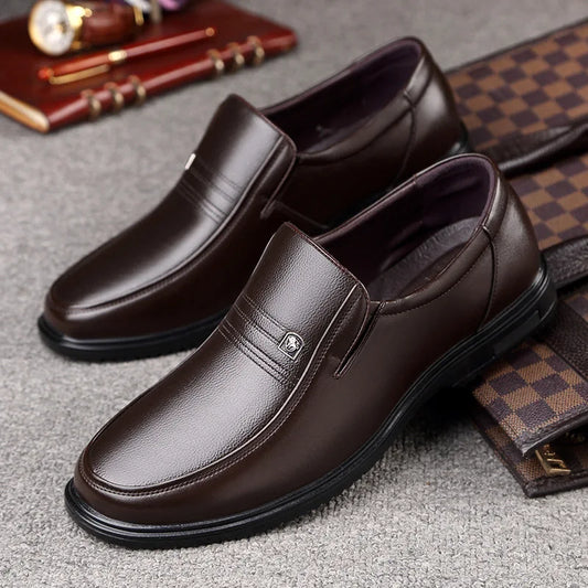 Genuine Leather Handmade Shoes Men Loafers Slip On Business Casual Shoes