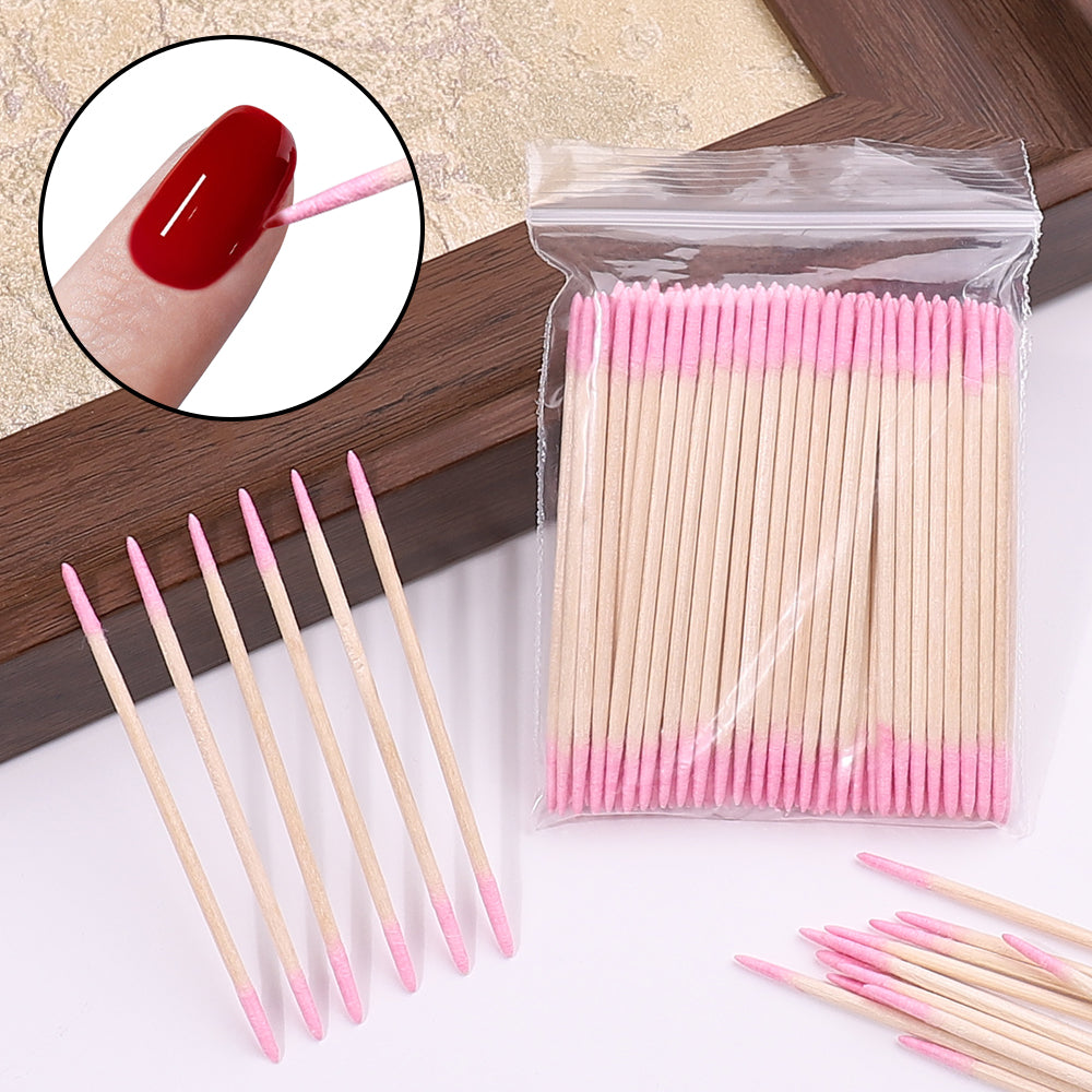 1/2/5/10Pc Nails Wood Cotton Swab Clean Sticks Bud Tip