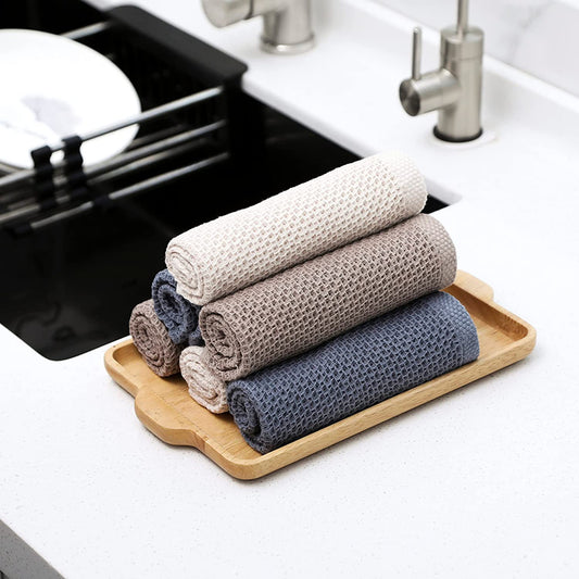 Cotton Dishcloth Ultra Soft Absorbent Kitchen Towel Household Cleaning